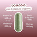 Dosaggio per 2 capsule: Acerola 400 mg con vitamina C 200 mg, zinco 8 mg, Moringa 400 mg