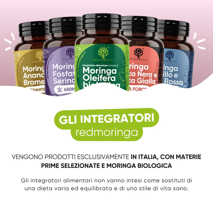 Integratori redmoringa prodotti in Italia con Moringa biologica