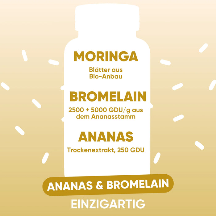 Moringa bio, Bromelina 2500 + 5000 GDU/g e Ananas