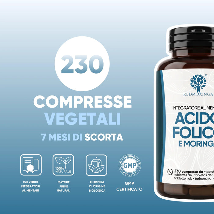 230 compresse vegetali, 7 mesi, ISO 22000 e GMP