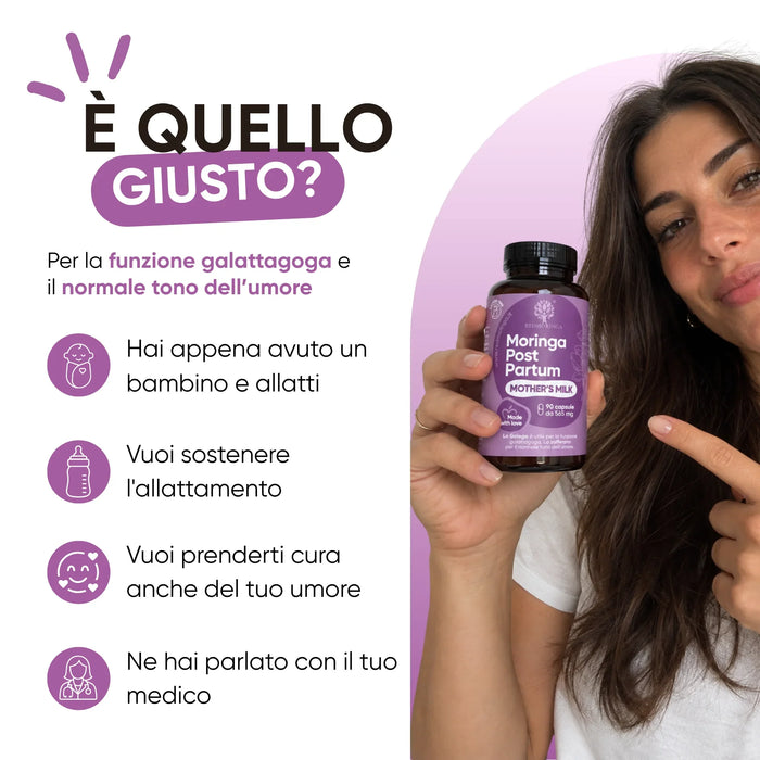 Per le neomamme che allattano: Galega per la funzione galattagoga e zafferano per il tono dell'umore
