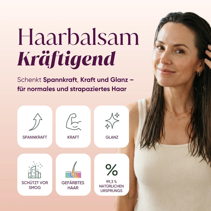 Balsamo capelli rinforzante alla Moringa: tono, vigore, lucentezza, 99,3% di origine naturale