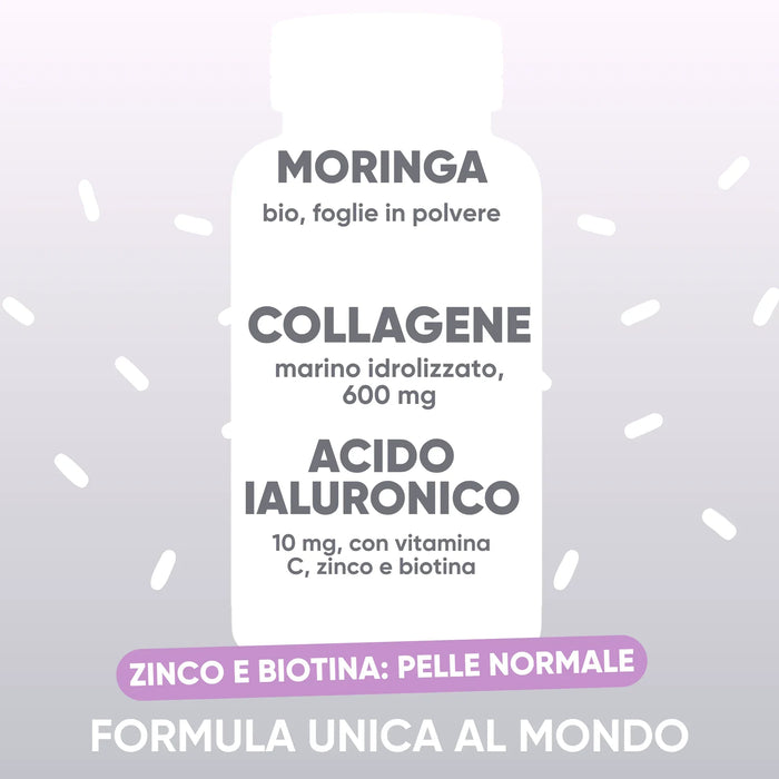 Collagene marino, acido ialuronico e Moringa bio
