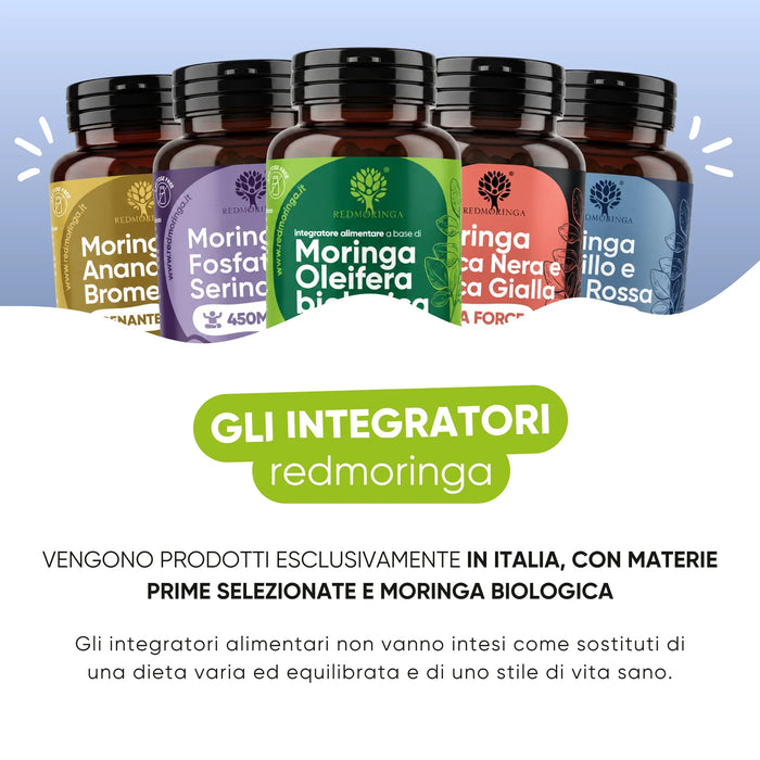 Integratori redmoringa prodotti in Italia con Moringa biologica