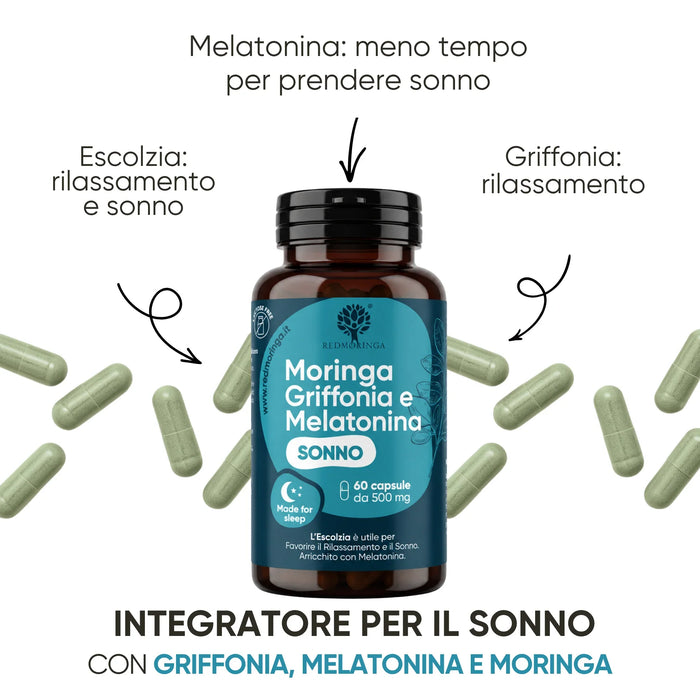 Melatonina, escolzia e griffonia per il sonno