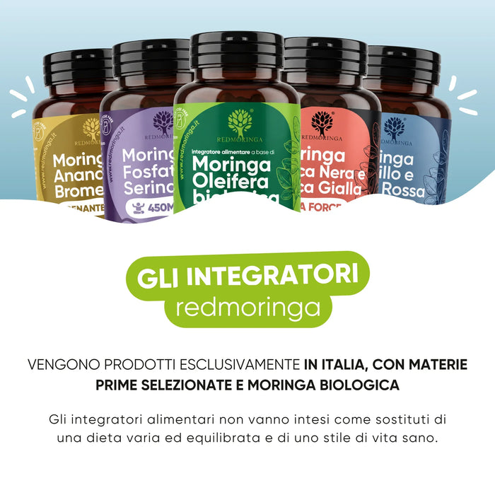 Integratori redmoringa prodotti in Italia con Moringa biologica