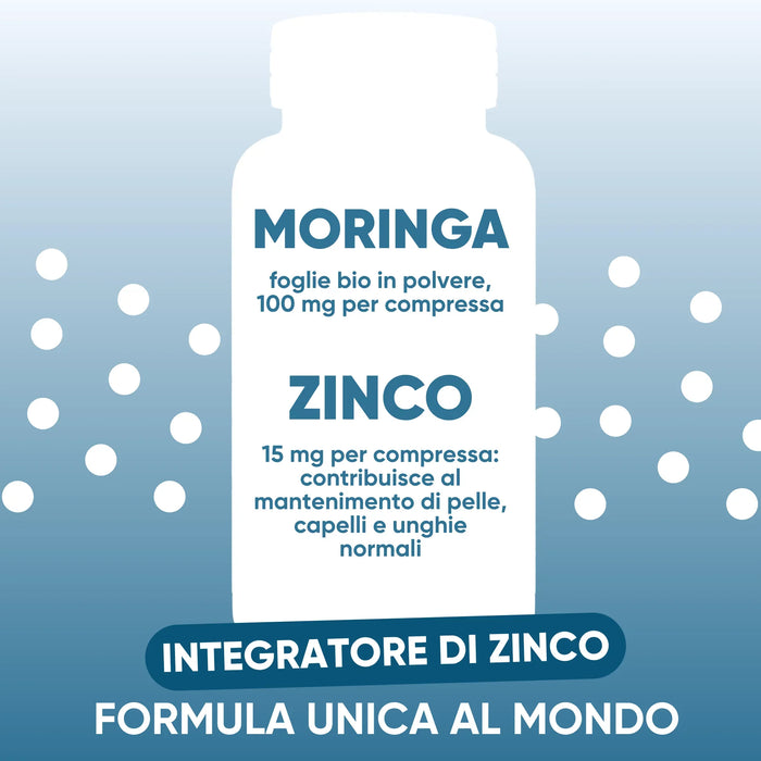 Zinco 15 mg e Moringa bio 100 mg per compressa