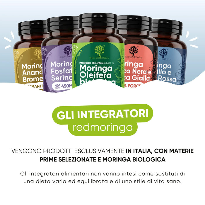 Integratori redmoringa prodotti in Italia con Moringa biologica