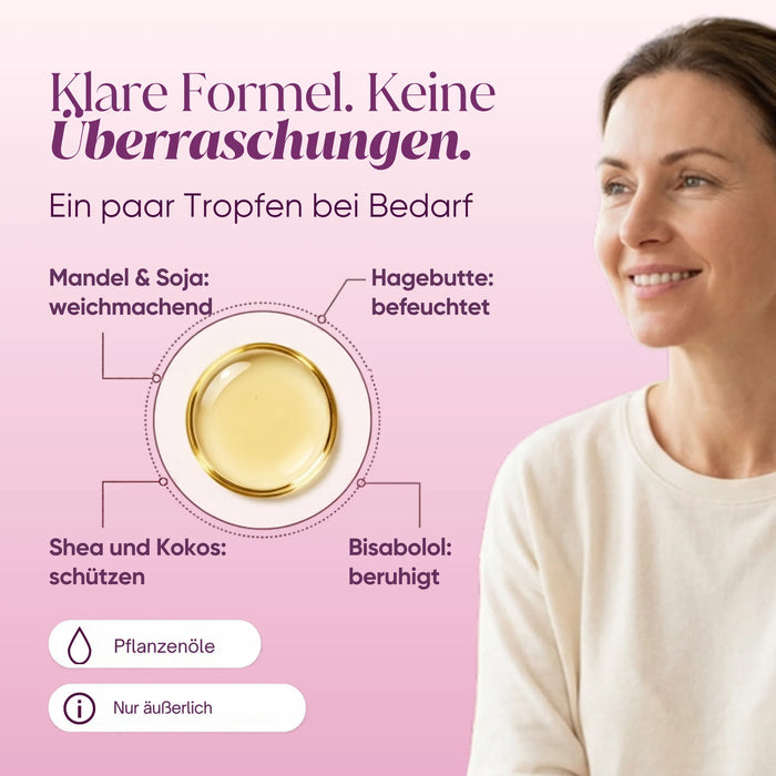 Formula chiara del lubrificante intimo: mandorla e soia, rosa mosqueta, karité e cocco, bisabololo