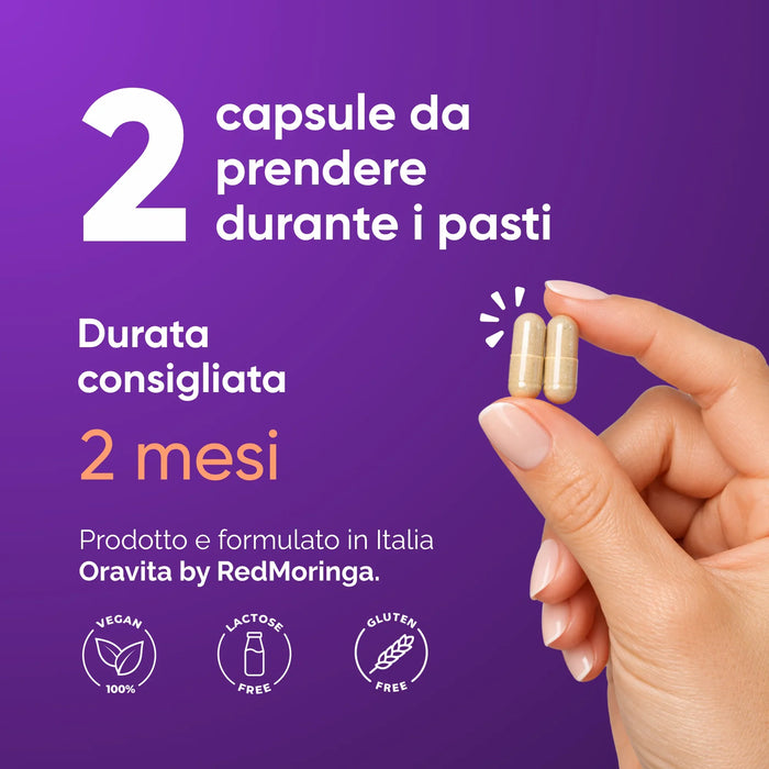 Lion's Mane: 2 capsule al giorno durante i pasti, durata consigliata 2 mesi