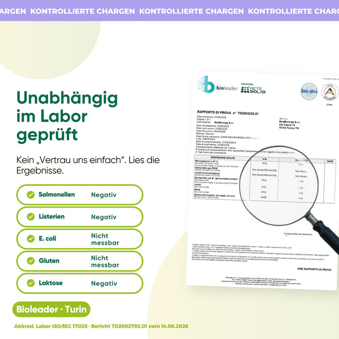Moringa analizzata da un laboratorio italiano indipendente