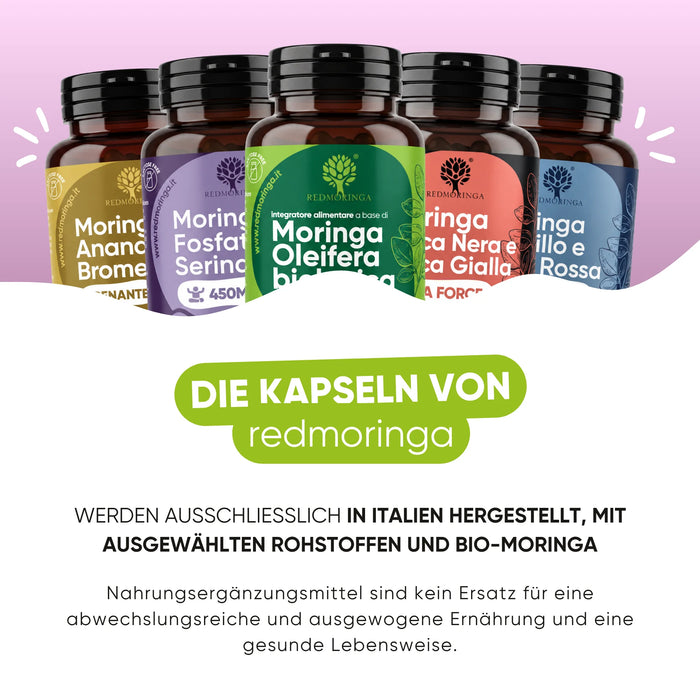 Integratori redmoringa prodotti in Italia con Moringa biologica