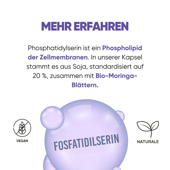La fosfatidilserina, un fosfolipide delle membrane cellulari, con Moringa bio