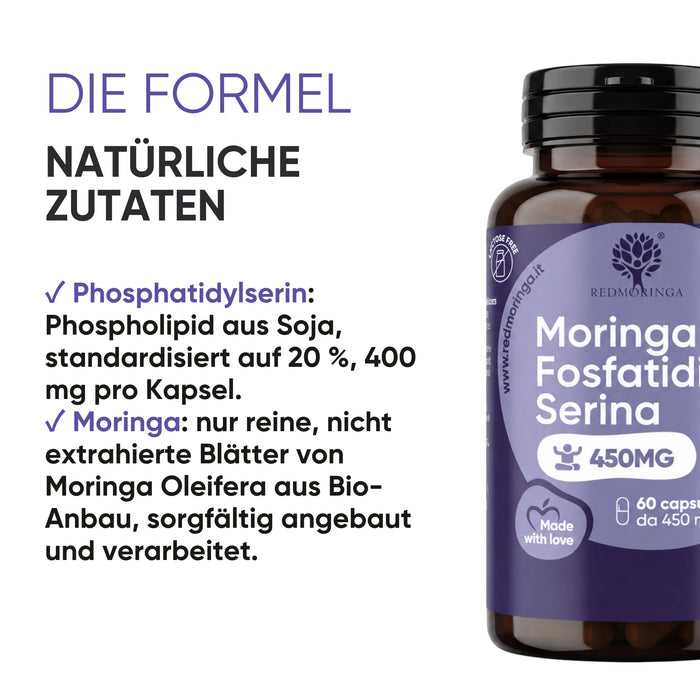 Mix di ingredienti naturali: fosfatidilserina da soia e Moringa Oleifera pura
