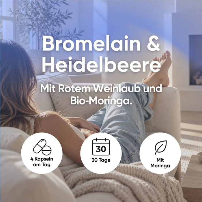 Set drenante: mirtillo nero per la funzionalità del microcircolo, con Moringa bio